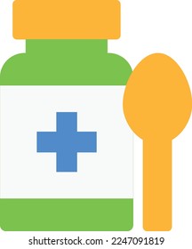 medicine syrup vector flat illustration