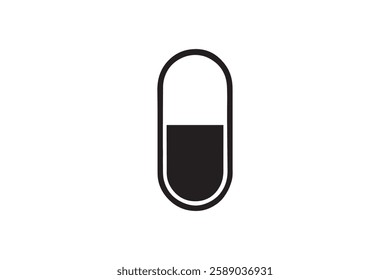 Medicine tablet capsules icon vector silhouette isolated in white background
