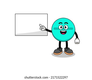 medicine tablet illustration doing a presentation , character design