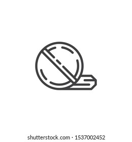 Medicine tablet line icon. linear style sign for mobile concept and web design. Aspirin tablet outline vector icon. Symbol, logo illustration. Vector graphics
