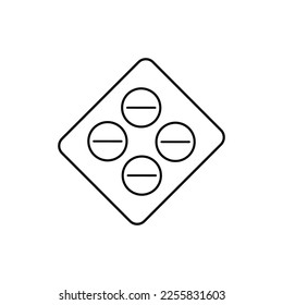 medicine tablet strip outline vector illustration eps 
