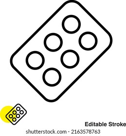 Medicine Tablet Vector Line Icon