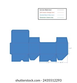 Medicine Tablets box dieline template, vector design