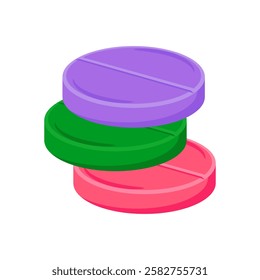 Medicine Tablets, Medicine Flat Vector Illustration - Isolated