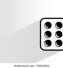 medicine tablets on white background, flat and shadow theme