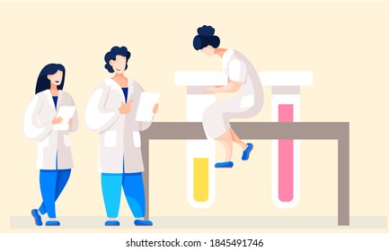 Medicine teamwork concept with doctors in consulting process. Practitioner doctors young women and therapist in hospital medical office. Consultation and diagnosis, doctors discuss the patient's card