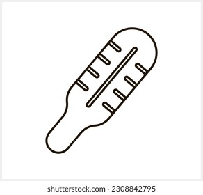 Medicine thermometer icon isolated. Sketch clipart Vector stock stock illustration. EPS 10