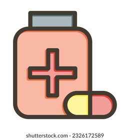 Medicine Thick Line Filled Colors For Personal And Commercial Use.
