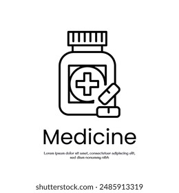 medicine thin outline icon vector design good for web or mobile app