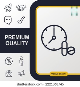 medicine time icon graphic element. Modern design.