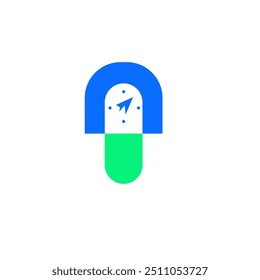 medicine time icon logo vector