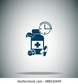Medicine time prescription vector icon