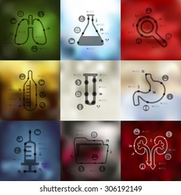 medicine timeline presentations with blurred unfocused background