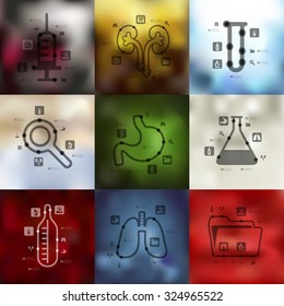 medicine timeline presentations with blurred unfocused background