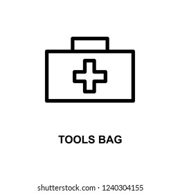 medicine tools bag simple line icon