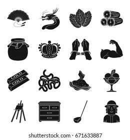 medicine, travel, justice and other web icon in black style.sport, art, finance icons in set collection.
