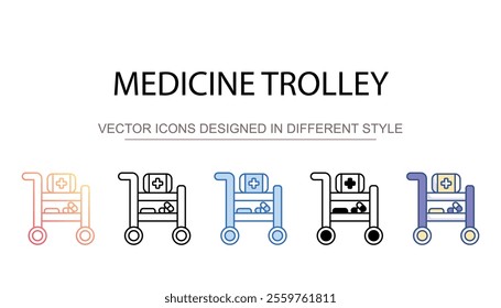 Medicine Trolley icon design with white background stock illustration