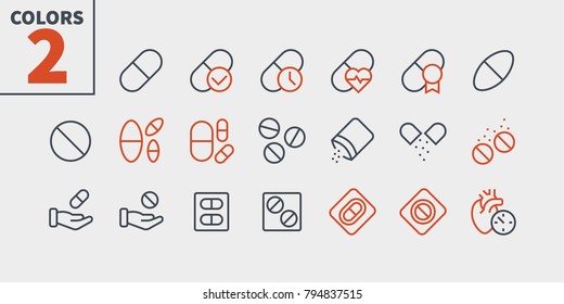 Medicine UI Pixel Perfect Well-crafted Vector Thin Line Icons 48x48 Ready for 24x24 Grid for Web Graphics and Apps with Editable Stroke. Simple Minimal Pictogram Part 1-3
