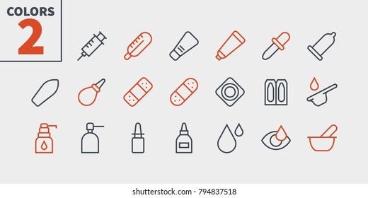 Medicine UI Pixel Perfect Well-crafted Vector Thin Line Icons 48x48 Ready for 24x24 Grid for Web Graphics and Apps with Editable Stroke. Simple Minimal Pictogram Part 2-3