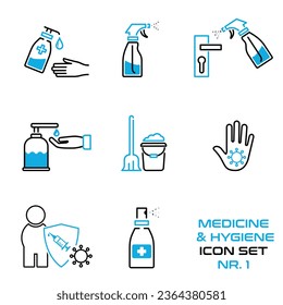 Symbol-Set für Medizin und Hygiene - Vektordesign