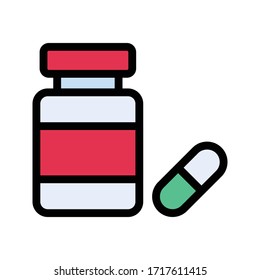 medicine vector flat color icon 