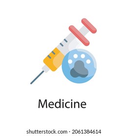 Icono plano Vector de Medicina Ilustración de diseño. Símbolo veterinario sobre fondo blanco archivo EPS 10