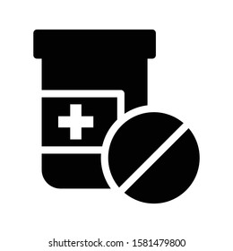 medicine vector glyph flat icon 