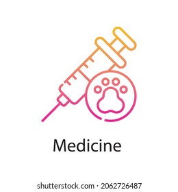 Medicine Vector gradient Icon Design illustration. Veterinary Symbol on White background EPS 10 File