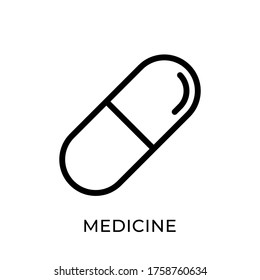 Medicine vector icon flat design isolated on white background. Medical vector illustration.