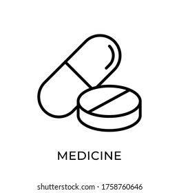Medicine vector icon flat design isolated on white background. Medical vector illustration.