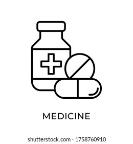 Medicine vector icon flat design isolated on white background. Medical vector illustration.