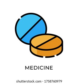  Medicine vector icon flat design isolated on white background. Medical vector illustration.