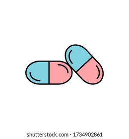 Medicine vector icon pills or tablets, capsules.