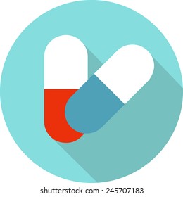 Medicine Vector Icon Pills Or Tablets, Capsules.