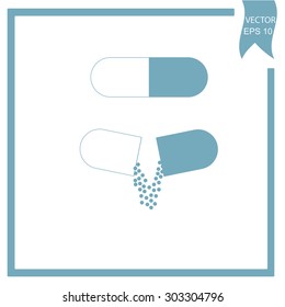 Medicine vector icon pills or tablets, capsules.
