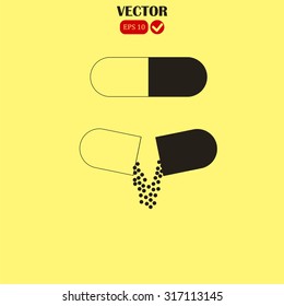 Medicine vector icon pills or tablets, capsules.
