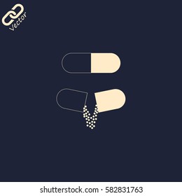Medicine vector icon pills or tablets, capsules.