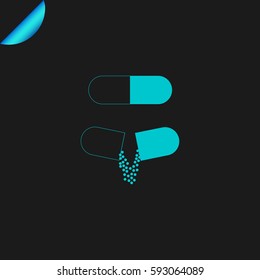 Medicine vector icon pills or tablets, capsules.