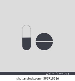 Medicine vector icon pills or tablets, capsules.
