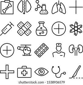 medicine vector icon set such as: business, handle, look, blister, blade, eye, spectrum, cardiology, accident, skeleton, medicament, recovery, lens, rescue, scan, surgical, male, mind, structure