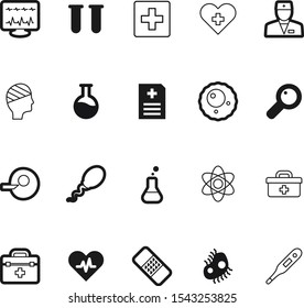 medicine vector icon set such as: particle, scientific, ovary, bandaged, blood, loupe, temperature, mold, stethoscope, circle, infection, pain, color, cpu, heat, ekg, conception, report, fun, patch