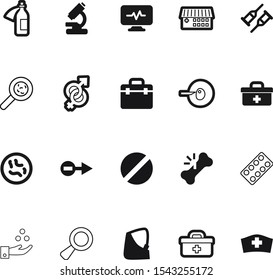 medicine vector icon set such as: people, analyse, silhouette, female, drugs, model, evolution, profession, magic, box, love, search, parasitic, fracture, microbes, artificial, magnify, look, ill