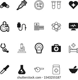 medicine vector icon set such as: eyesight, disable, particle, magnetic, architecture, tomography, immunization, kit, physics, service, physician, safety, optometrist, vision, hiv, silhouette, needle