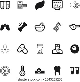 medicine vector icon set such as: rounded, microbiology, stone, signs, mortar, vitamin, broken, strong, malware, flu, herbal, ovum, cancer, women, gender, dental, lens, oculist, aromatherapy