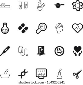 medicine vector icon set such as: professional, dna, kitchen, pulse, smile, drop, beat, lupe, cut, business, genetic, rhythm, molecular, evolution, strand, colorful, pestle, emergency, traditional