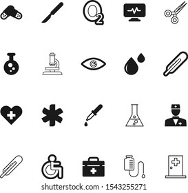 medicine vector icon set such as: orange, bag, sterilized, barber, counter, prescription, seat, wheel, scalpel, physician, occupation, scissor, surgery, pharmacology, light, nature, snake, knife