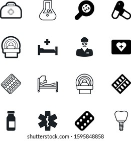 medicine vector icon set such as: ampule, practitioner, denture, implant, simple, virus, people, implantation, web, surgeon, service, start, doc, strip, injection, flask, biology, bacterium