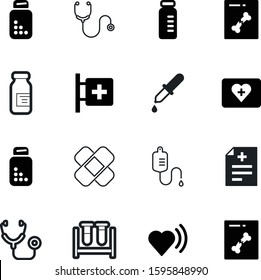 medicine vector icon set such as: plaster, blood, experiment, pain, case, biology, droplet, beat, ecg, wound, analysis, sound, protection, safety, wave, iv, doctors, ampoule, label, web, heartbeat