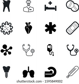 medicine vector icon set such as: adhesive, man, trolley, clinician, practitioner, implants, pills, pill, injury, person, surgery, dna, molecule, emblem, first, nursing, specialist, organism, steel