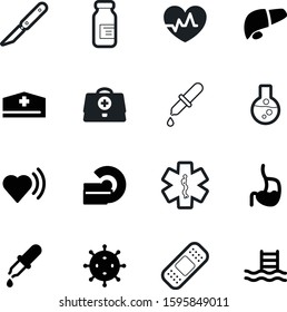 medicine vector icon set such as: patient, resonance, physiology, ampoule, scientific, microscopic, surgical, vial, nursing, cell, cut, cardiology, internal, cartoon, nurses, disease